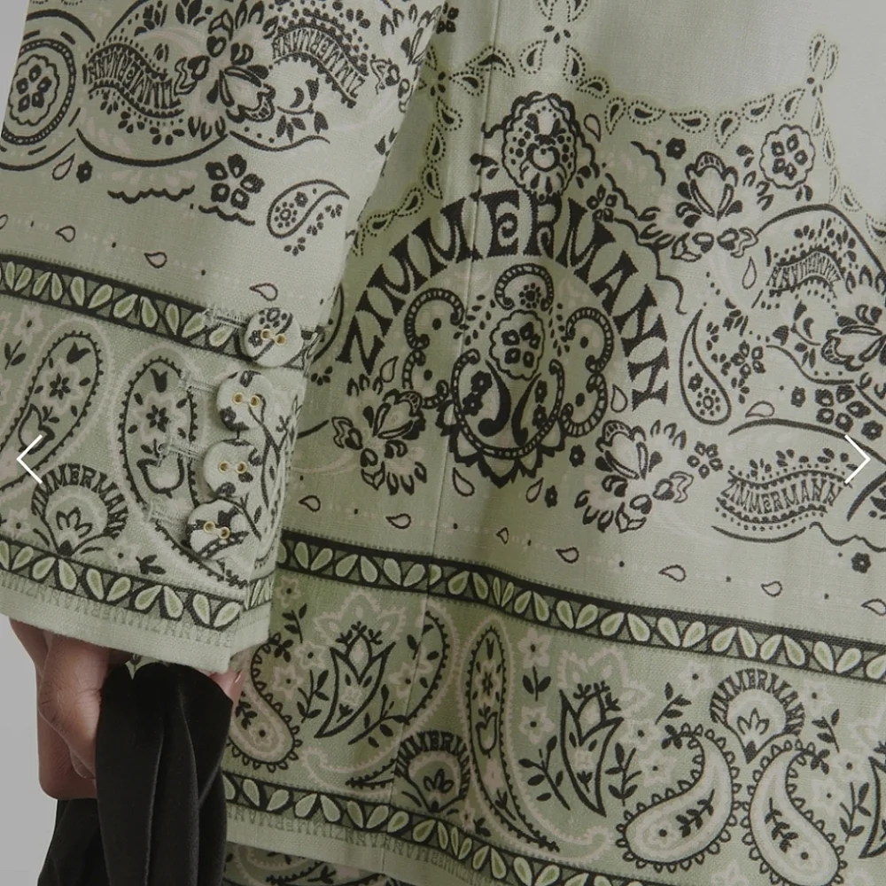 ZIMMERMAN GREEN PAISLEY BLAZER✨️MATCHMAKER 2024 RUNWAY COLLECTION✨️NWOT❤️🔥 - Picture 10 of 14